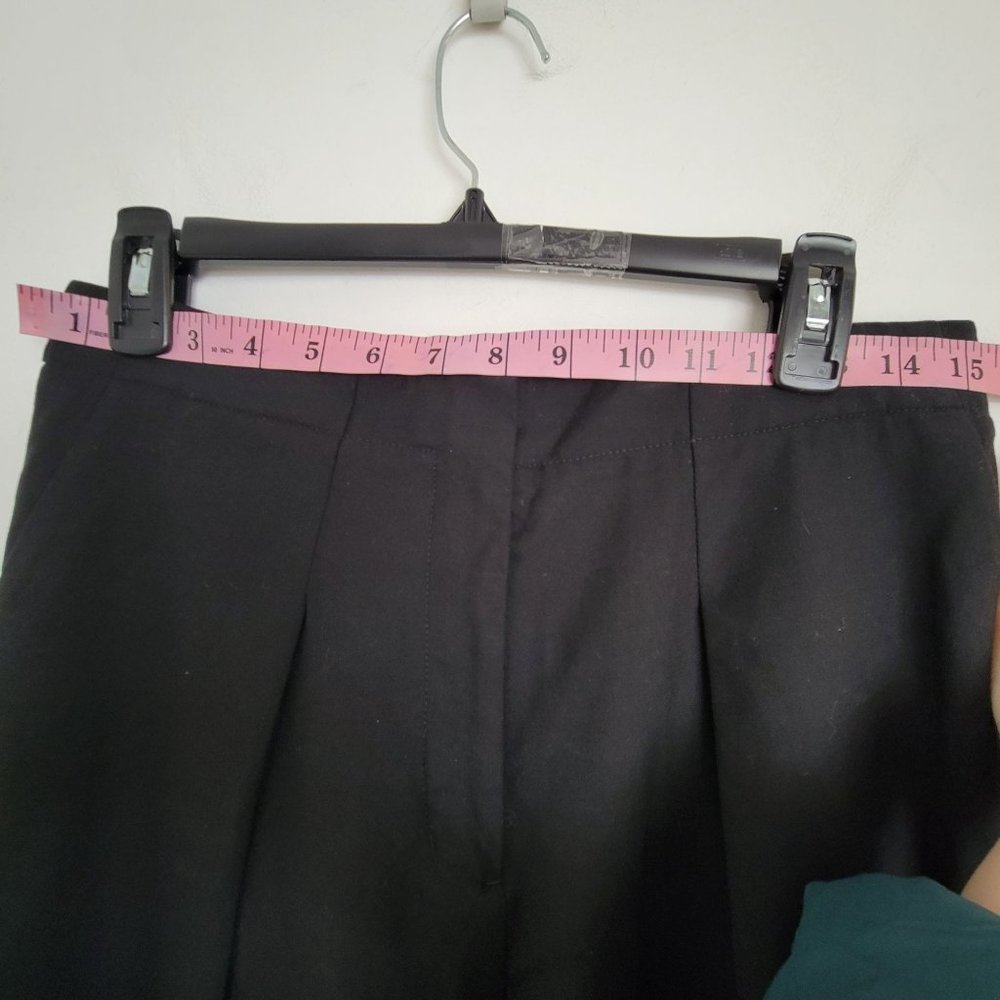 Kit and Ace Black Pleated Cropped Relaxed Fit Trouser Slacks Dress Pants Size 6 - Picture 7 of 13
